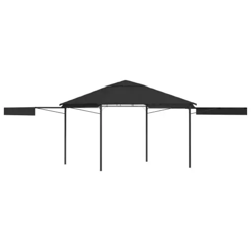 vidaXL Gazebo with Double Extending Roofs 3x3x2.75 m Anthracite 180g/m²