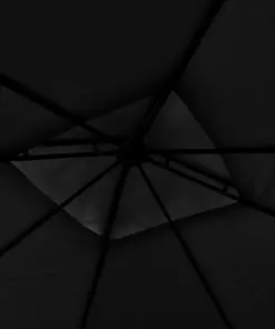 vidaXL Gazebo with Double Extending Roofs 3x3x2.75 m Anthracite 180g/m²