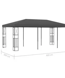 vidaXL Gazebo 3×6 m Anthracite Fabric