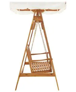 vidaXL Garden Swing Bench with Canopy Solid Acacia Wood