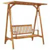 vidaXL Garden Swing Bench with Trellis Solid Acacia Wood