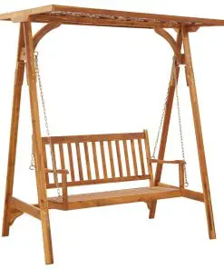 vidaXL Garden Swing Bench with Trellis Solid Acacia Wood