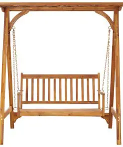 vidaXL Garden Swing Bench with Trellis Solid Acacia Wood