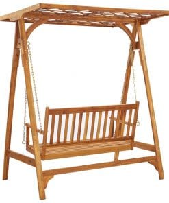 vidaXL Garden Swing Bench with Trellis Solid Acacia Wood