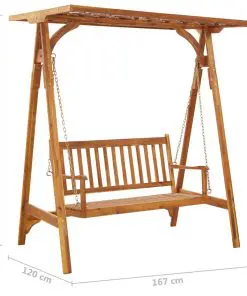 vidaXL Garden Swing Bench with Trellis Solid Acacia Wood