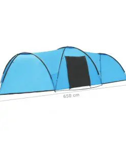 vidaXL Camping Igloo Tent 650x240x190 cm 8 Person Blue