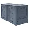 vidaXL Garden Composters 2 pcs Grey 60x60x73 cm 520 L