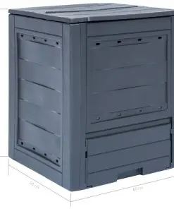 vidaXL Garden Composters 2 pcs Grey 60x60x73 cm 520 L
