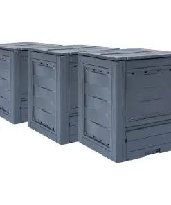 vidaXL Garden Composters 3 pcs Grey 60x60x73 cm 780 L