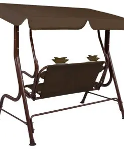 idaXL Kids Swing Bench Brown 115x75x110 cm Fabric