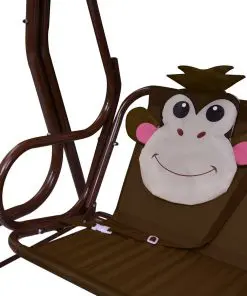 idaXL Kids Swing Bench Brown 115x75x110 cm Fabric