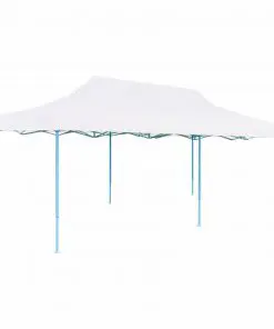 vidaXL Folding Pop-up Partytent with Sidewalls 3×6 m Steel White