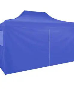 vidaXL Professional Folding Party Tent with 4 Sidewalls 3×4 m Steel Blue