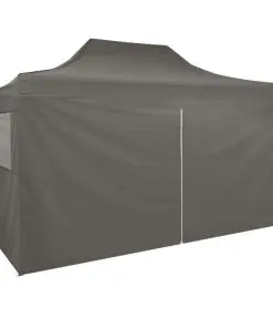vidaXL Professional Folding Party Tent with 4 Sidewalls 3×4 m Steel Anthracite