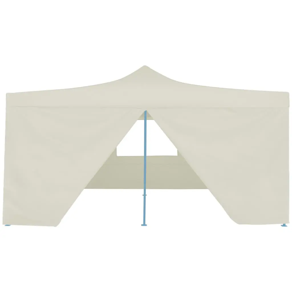 vidaXL Folding Gazebo with 4 Sidewalls 5×5 m Cream
