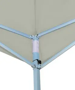 vidaXL Folding Gazebo with 4 Sidewalls 5×5 m Cream