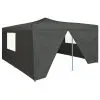 vidaXL Folding Gazebo with 4 Sidewalls 5×5 m Anthracite