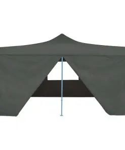 vidaXL Folding Gazebo with 4 Sidewalls 5×5 m Anthracite