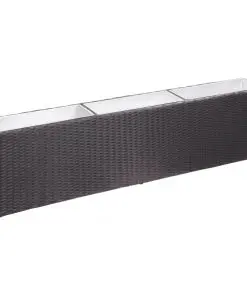 vidaXL Garden Raised Bed with 3 Pots 150x20x40 cm Poly Rattan Black