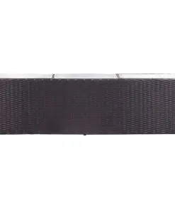 vidaXL Garden Raised Bed with 3 Pots 150x20x40 cm Poly Rattan Black