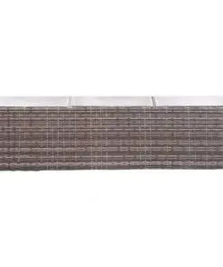 vidaXL Garden Raised Bed with 3 Pots 150x20x40 cm Poly Rattan Grey