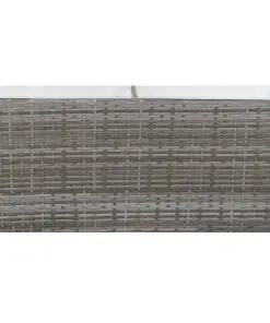 vidaXL Garden Raised Bed with 2 Pots 90x20x40 cm Poly Rattan Grey