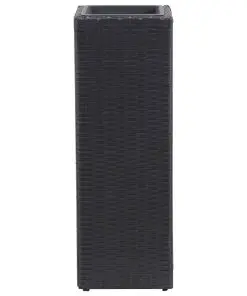 vidaXL Garden Raised Beds 3 pcs Poly Rattan Black