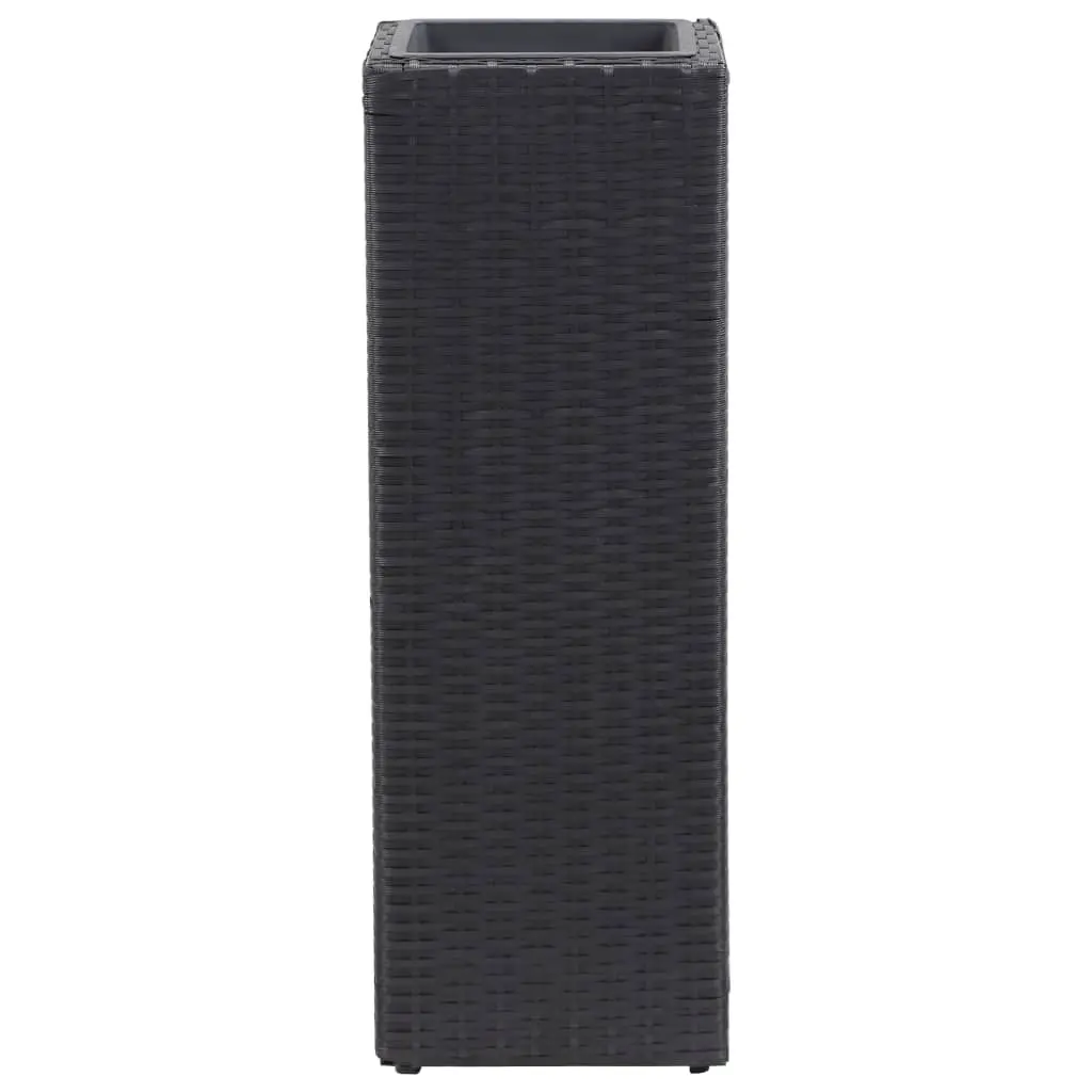 vidaXL Garden Raised Beds 3 pcs Poly Rattan Black