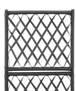 vidaXL Trellis Raised Bed with 1 Pot 30x30x107 cm Poly Rattan Black