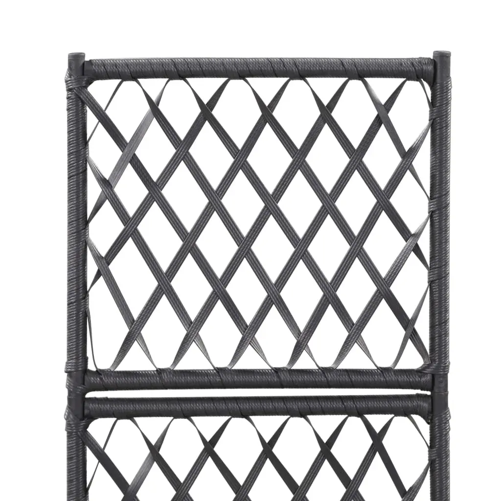 vidaXL Trellis Raised Bed with 1 Pot 30x30x107 cm Poly Rattan Black