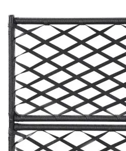 vidaXL Trellis Raised Bed with 3 Pots 83x30x130 cm Poly Rattan Black