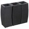 vidaXL Garden Raised Beds 3 pcs Poly Rattan Black vidaXL Garden Raised Beds 3 pcs Poly Rattan Black