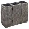 vidaXL Garden Raised Beds 3 pcs Poly Rattan Grey vidaXL Garden Raised Beds 3 pcs Poly Rattan Grey