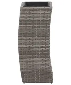 vidaXL Garden Raised Beds 3 pcs Poly Rattan Grey