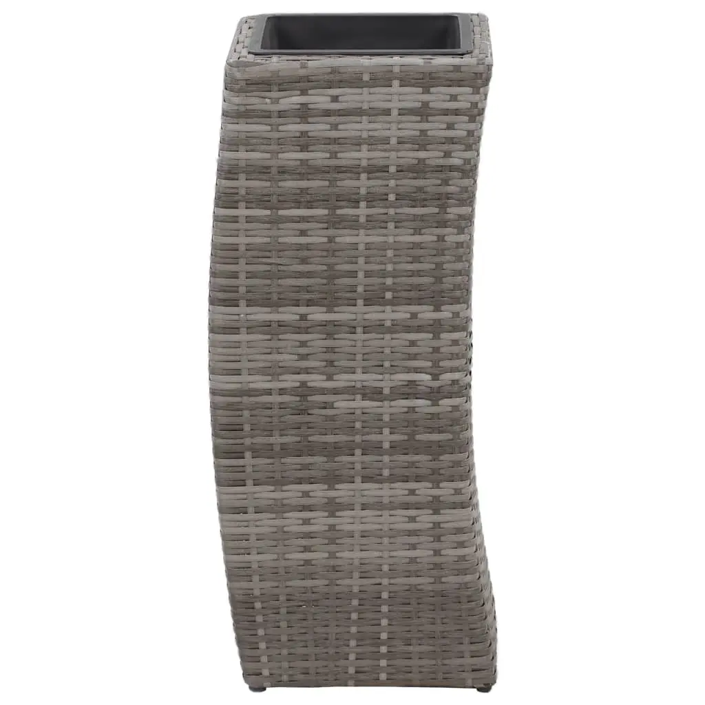 vidaXL Garden Raised Beds 3 pcs Poly Rattan Grey