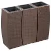 vidaXL Garden Raised Beds 3 pcs Poly Rattan Brown vidaXL Garden Raised Beds 3 pcs Poly Rattan Brown