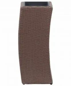 vidaXL Garden Raised Beds 3 pcs Poly Rattan Brown