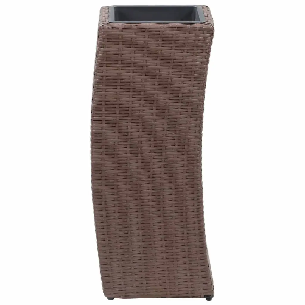 vidaXL Garden Raised Beds 3 pcs Poly Rattan Brown