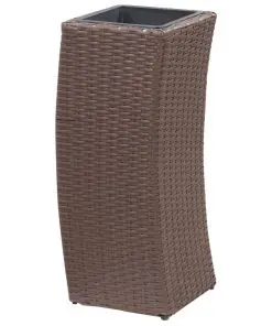 vidaXL Garden Raised Beds 3 pcs Poly Rattan Brown