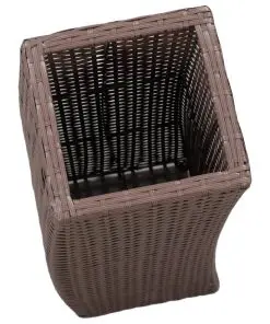 vidaXL Garden Raised Beds 3 pcs Poly Rattan Brown