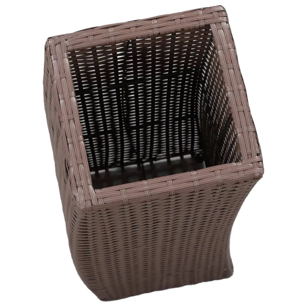 vidaXL Garden Raised Beds 3 pcs Poly Rattan Brown