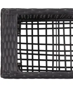 vidaXL Garden Raised Bed with 3 Pots 100x30x36 cm Poly Rattan Black