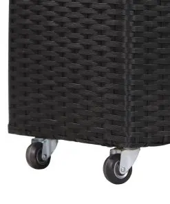 vidaXL Garden Raised Bed with 3 Pots 100x30x36 cm Poly Rattan Black