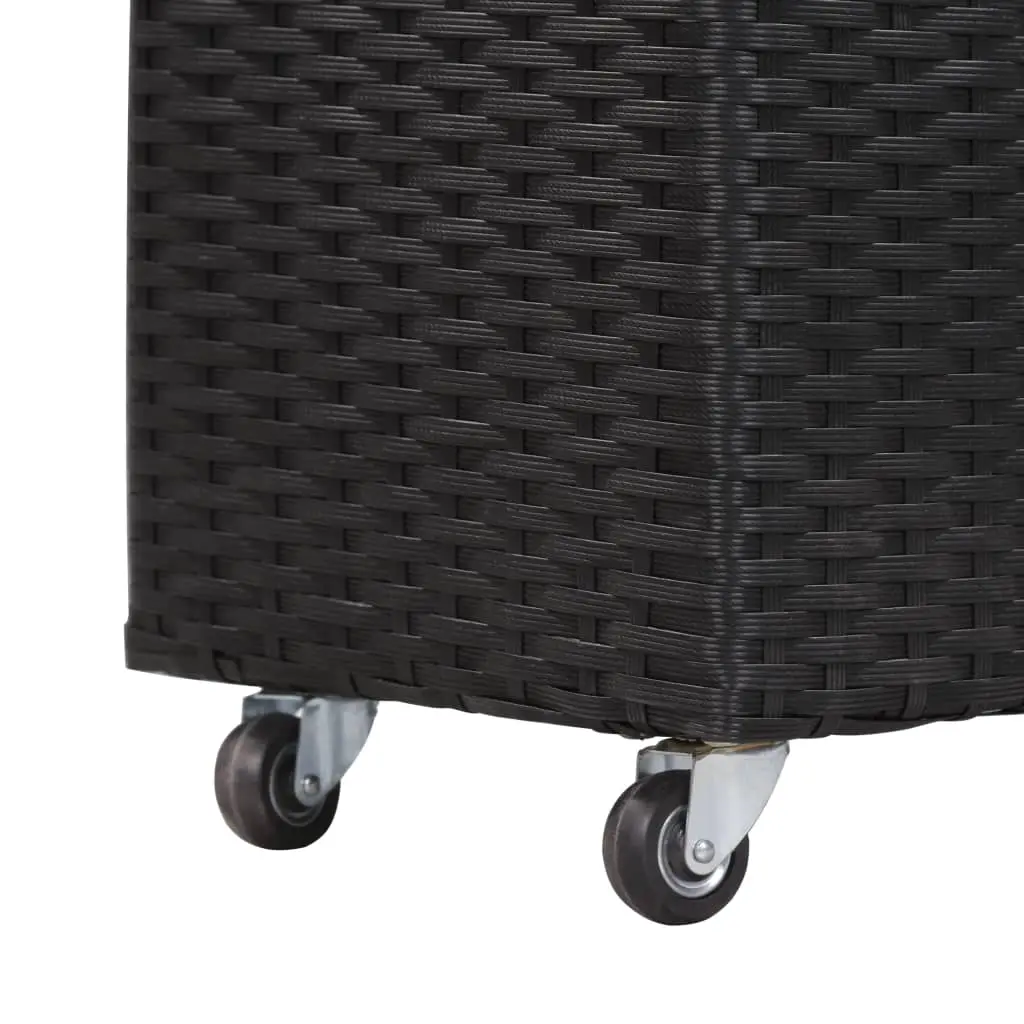 vidaXL Garden Raised Bed with 3 Pots 100x30x36 cm Poly Rattan Black