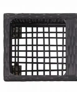 vidaXL Garden Raised Bed with 2 Pots 60x30x36 cm Poly Rattan Black