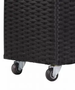 vidaXL Garden Raised Bed with 2 Pots 60x30x36 cm Poly Rattan Black