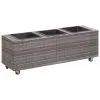 vidaXL Garden Raised Bed with 3 Pots 100x30x36 cm Poly Rattan Grey vidaXL Garden Raised Bed with 3 Pots 100x30x36 cm Poly Rattan Grey