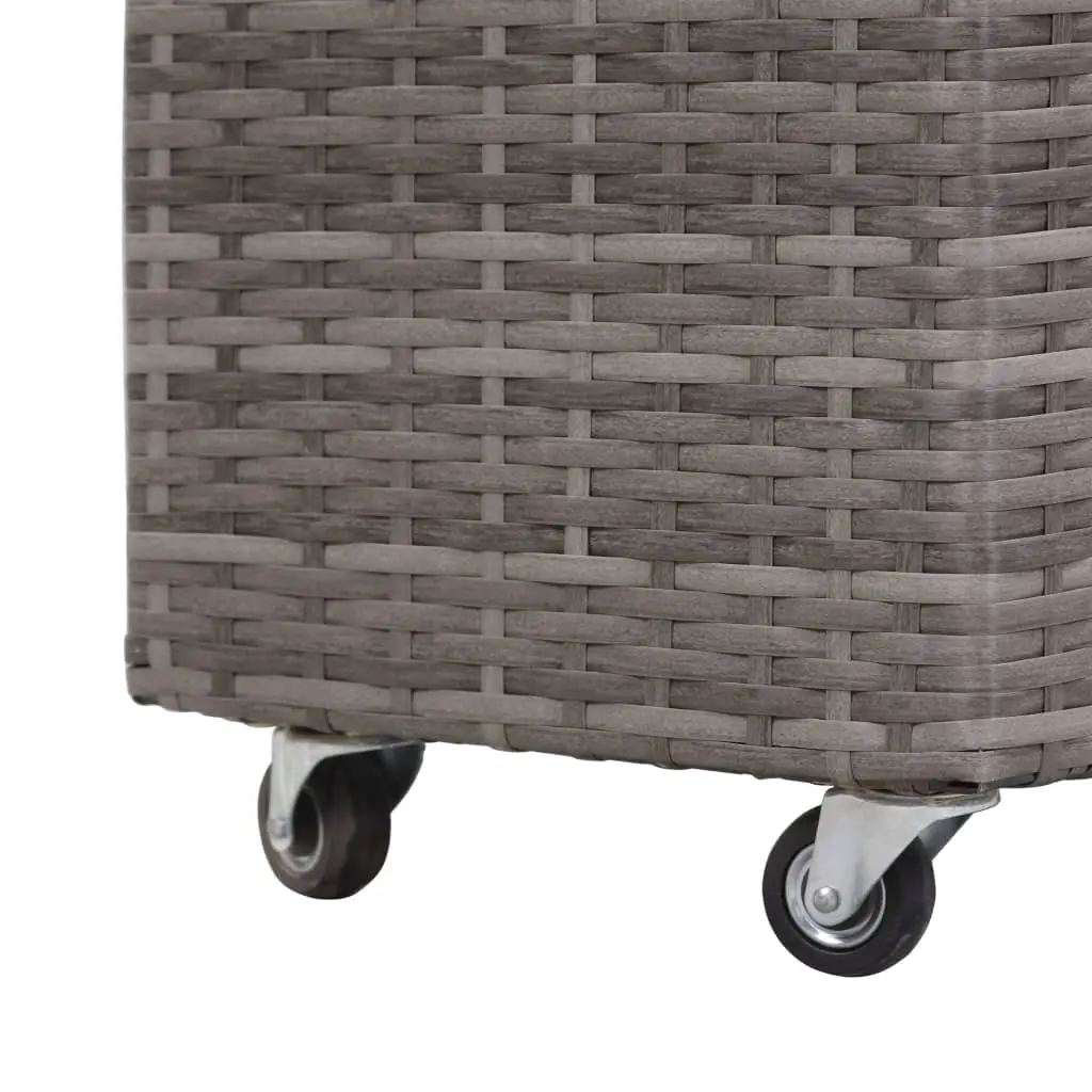 vidaXL Garden Raised Bed with 2 Pots 60x30x36 cm Poly Rattan Grey