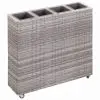 vidaXL Garden Raised Bed with 4 Pots 80x22x79 cm Poly Rattan Grey vidaXL Garden Raised Bed with 4 Pots 80x22x79 cm Poly Rattan Grey