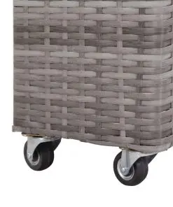 vidaXL Garden Raised Bed with 4 Pots 80x22x79 cm Poly Rattan Grey